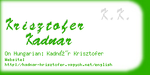 krisztofer kadnar business card